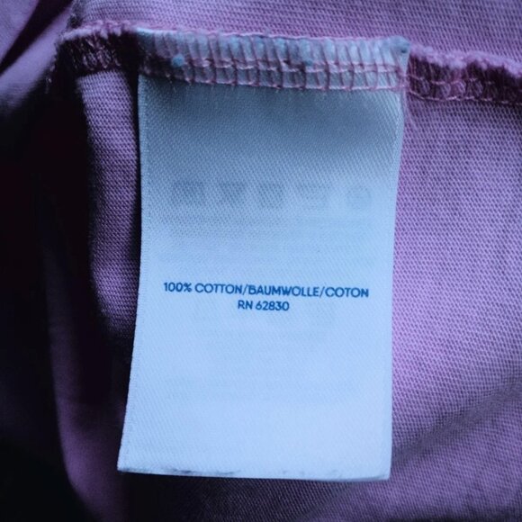 Lands End 2x Pink & Red Cotton T-shirt V-Neck Plus 22/24 - Picture 3 of 7